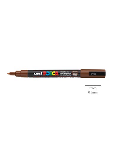 Marcador Uniball Posca PC3M 0,9mm Castanho -1un