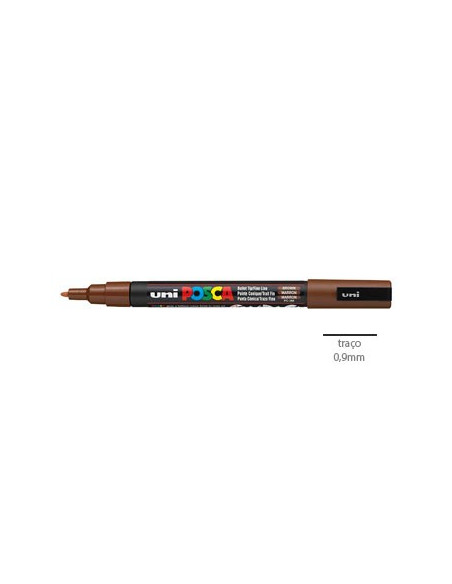 Marcador Uniball Posca PC3M 0,9mm Castanho -1un
