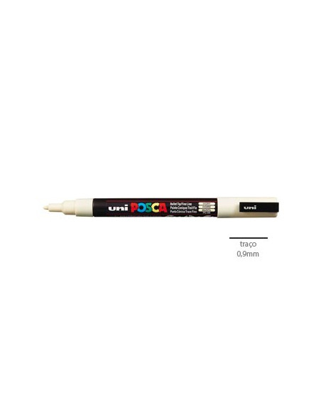 Marcador Uniball Posca PC3M 0,9mm Marfim -1un