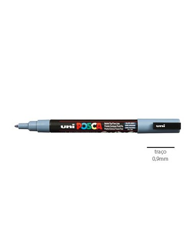 Marcador Uniball Posca PC3M 0,9mm Cinza Slate -1un