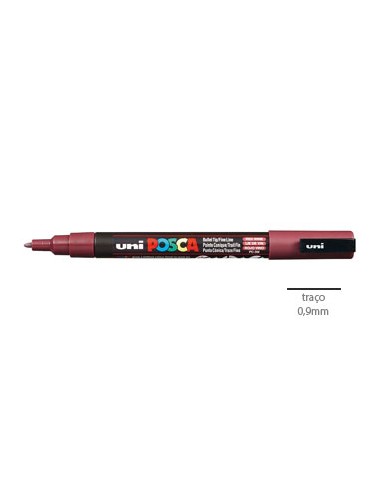 Marcador Uniball Posca PC3M 0,9mm Vinho Tinto -1un