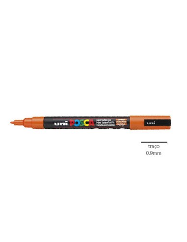 Marcador Uniball Posca PC3M 0,9mm Laranja -1un