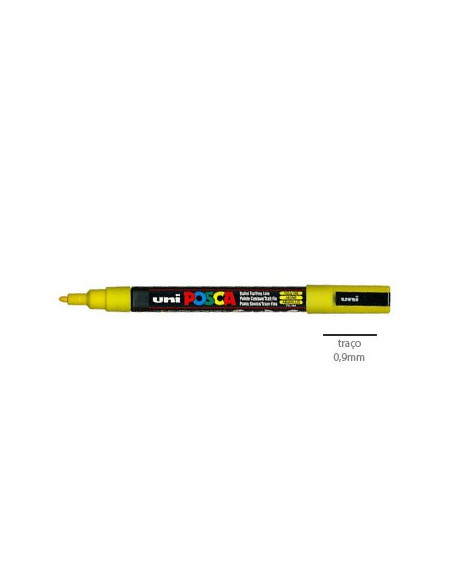 Marcador Uniball Posca PC3M 0,9mm Amarelo -1un