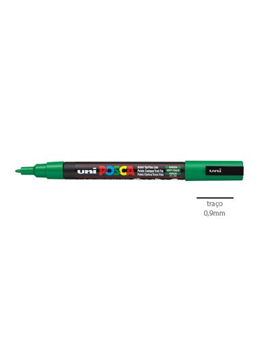 Marcador Uniball Posca PC3M 0,9mm Verde -1un