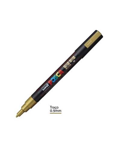 Marcador Uniball Posca PC3M 0,9mm Ouro -1un