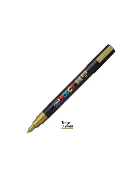 Marcador Uniball Posca PC3M 0,9mm Ouro -1un