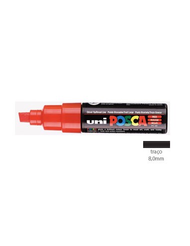 Marcador Uniball Posca PC8K 8,0mm Vermelho -1un