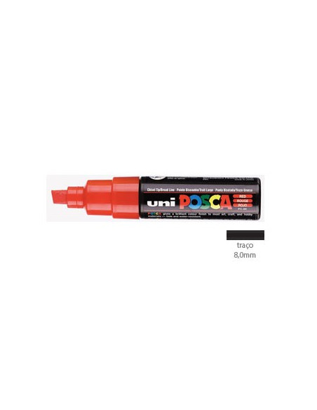 Marcador Uniball Posca PC8K 8,0mm Vermelho -1un