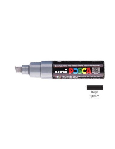 Marcador Uniball Posca PC8K 8,0mm Cinza -1un