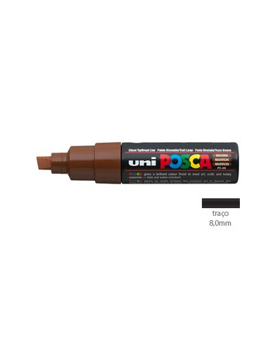 Marcador Uniball Posca PC8K 8,0mm Castanho -1un