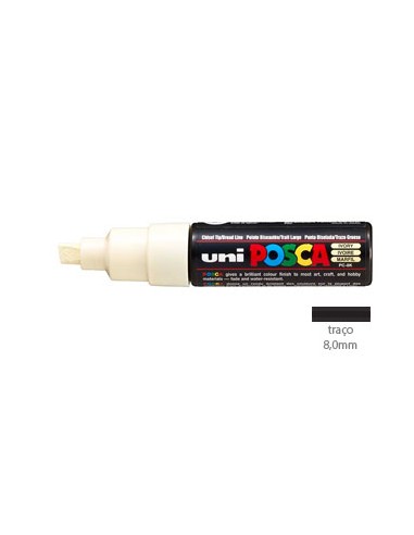 Marcador Uniball Posca PC8K 8,0mm Marfim -1un