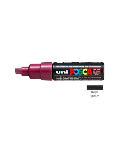 Marcador Uniball Posca PC8K 8,0mm Vinho Tinto -1un