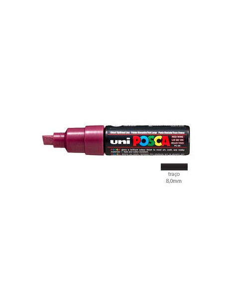 Marcador Uniball Posca PC8K 8,0mm Vinho Tinto -1un