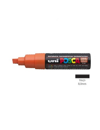 Marcador Uniball Posca PC8K 8,0mm Laranja -1un