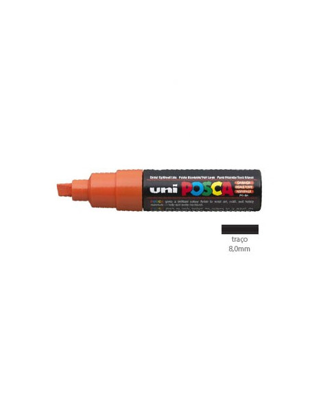 Marcador Uniball Posca PC8K 8,0mm Laranja -1un