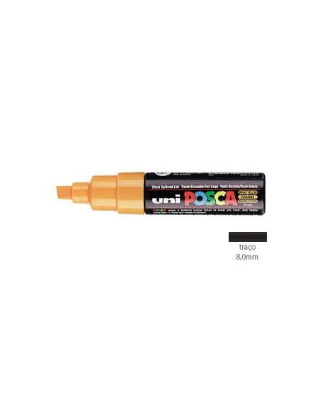 Marcador Uniball Posca PC8K 8,0mm Amarelo Brilhante -1un