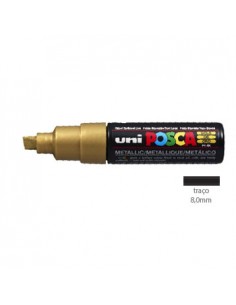 Marcador Uniball Posca PC8K 8,0mm Ouro -1un