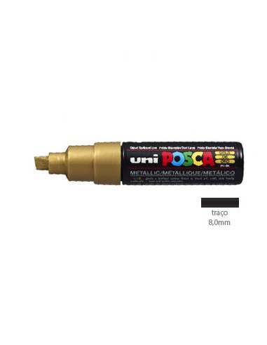 Marcador Uniball Posca PC8K 8,0mm Ouro -1un