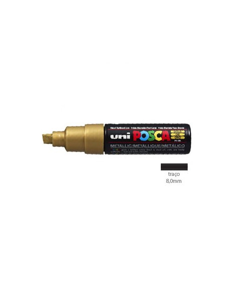 Marcador Uniball Posca PC8K 8,0mm Ouro -1un
