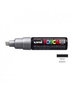 Marcador Uniball Posca PC8K 8,0mm Prata -1un