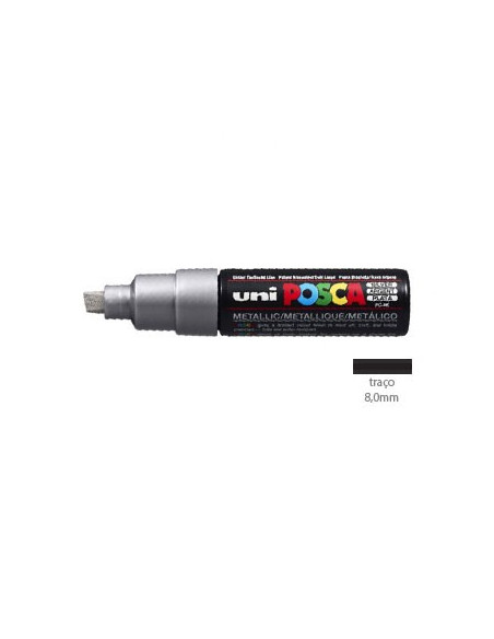 Marcador Uniball Posca PC8K 8,0mm Prata -1un
