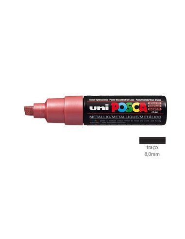 Marcador Uniball Posca PC8K 8,0mm Vermelho Metalico -1un