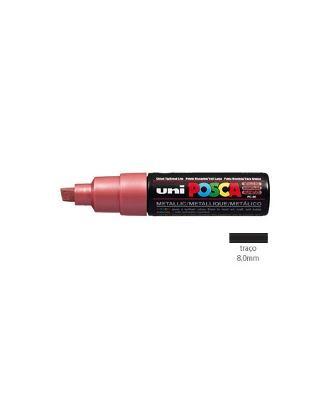 Marcador Uniball Posca PC8K 8,0mm Vermelho Metalico -1un