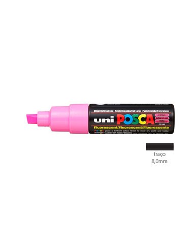 Marcador Uniball Posca PC8K 8,0mm Rosa Fluorescente -1un