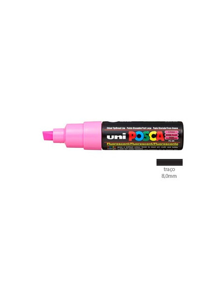 Marcador Uniball Posca PC8K 8,0mm Rosa Fluorescente -1un