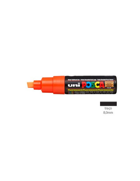 Marcador Uniball Posca PC8K 8,0mm Laranja Fluorescente -1un