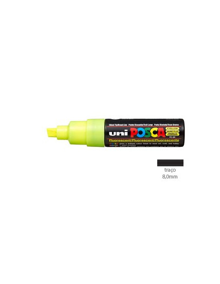 Marcador Uniball Posca PC8K 8,0mm Amarelo Fluorescente -1un