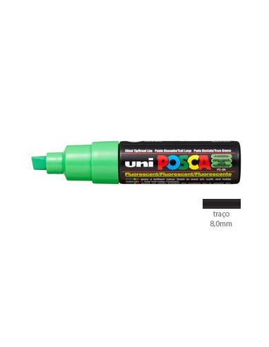 Marcador Uniball Posca PC8K 8,0mm Verde Fluorescente -1un