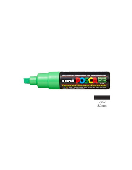 Marcador Uniball Posca PC8K 8,0mm Verde Fluorescente -1un