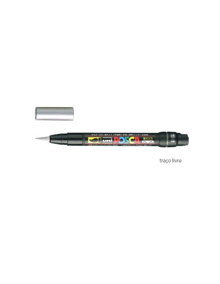 Marcador Uniball Posca PCF350 Livre Prata- 1un