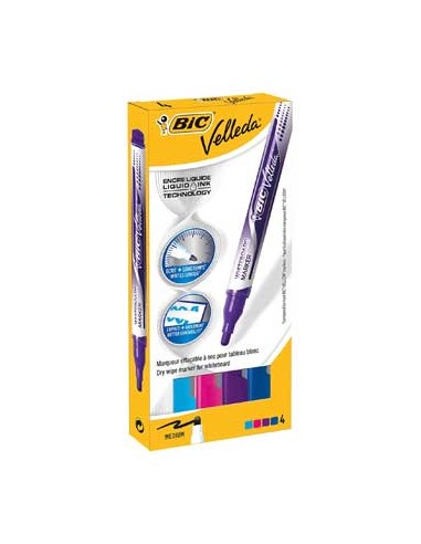 Marcador Quadros Brancos BIC Velleda Fun 4 Cores - 1un