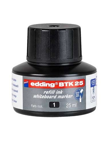 Recarga p/Marcador Quadros Brancos Edding BTK 25ml Preto - 1