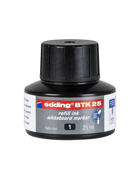 Recarga p/Marcador Quadros Brancos Edding BTK 25ml Preto - 1