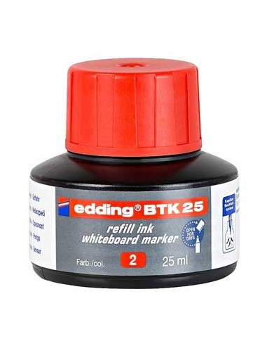 Recarga p/Marcador Quadros Brancos Edding BTK 25ml Vermelho