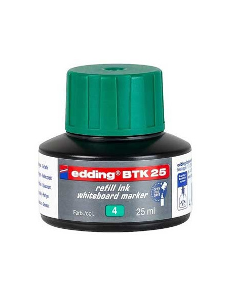 Recarga p/Marcador Quadros Brancos Edding BTK 25ml Verde - 1