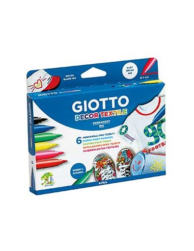 Marcador Tecidos Giotto Decor Cores Sortidas - 6un