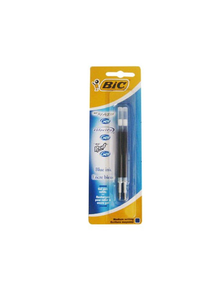 Recarga Esfer.BIC GEL Azul (ReAction/Velocity Stic/Pro+) 2un