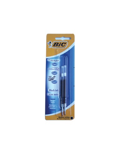 Recarga Esfer. BIC GEL Preto (ReAction/VelocityStic/Pro+)2un