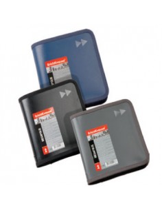 Bolsa para 24 CDs com Fecho Zip EK Megapolis Cinza