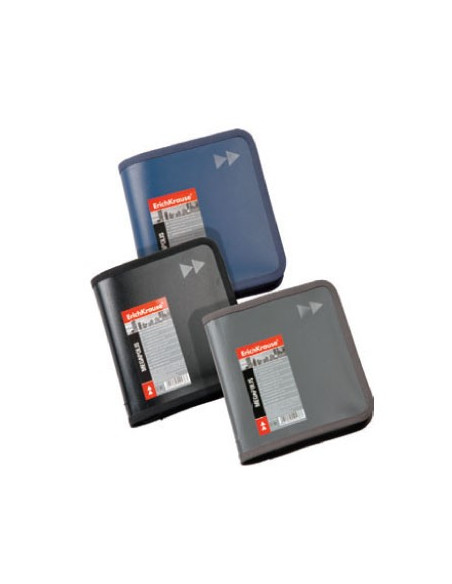 Bolsa para 24 CDs com Fecho Zip EK Megapolis Cinza