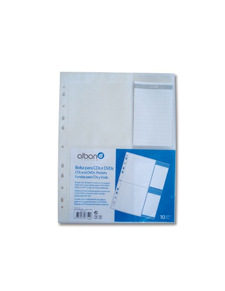 Bolsa PP arquivo c/Furacao p/ 4Cds/Dvds  Pack 10un