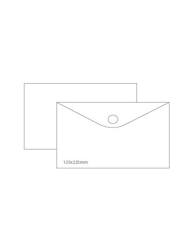 Envelopes plastico 125x225mm transparentes fecho velcro Pk10