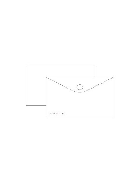 Envelopes plastico 125x225mm transparentes fecho velcro Pk10