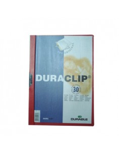 Classificador Clip Lateral Durable 2200 Vermelho-1un