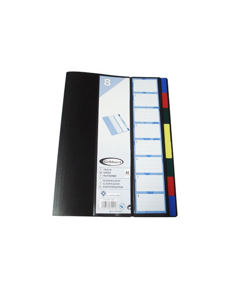Pasta Classificador A4 com Elastico e 8 Separadores Sortidos