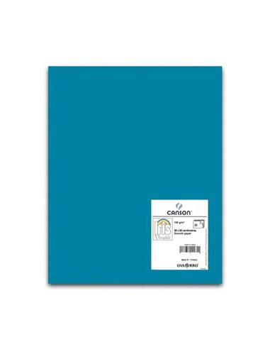 Cartolina 240gr 25Folhas 50x65cm Canson Iris Azul Caribe